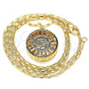 Oro Laminado Pendant Necklace, Gold Filled Style Elephant Design, with White Cubic Zirconia, Diamond Cutting Finish, Golden Finish, 04.106.0038.20 (02 MM Thickness, 20 Inches Length)