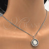Rhodium Gold Filled Pendant Necklace, Elephant Design, with White Cubic Zirconia, Diamond Cutting Finish, Rhodium Finish, 04.106.0038.1.18 (02 MM Thickness, 18 Inches Length)