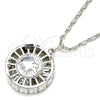 Rhodium Gold Filled Pendant Necklace, Elephant Design, with White Cubic Zirconia, Diamond Cutting Finish, Rhodium Finish, 04.106.0038.1.18 (02 MM Thickness, 18 Inches Length)