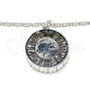 Rhodium Gold Filled Pendant Necklace, Elephant Design, with White Cubic Zirconia, Diamond Cutting Finish, Rhodium Finish, 04.106.0038.1.18 (02 MM Thickness, 18 Inches Length)