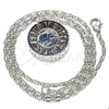 Rhodium Gold Filled Pendant Necklace, Elephant Design, with White Cubic Zirconia, Diamond Cutting Finish, Rhodium Finish, 04.106.0038.1.18 (02 MM Thickness, 18 Inches Length)