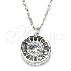 White Gold Filled Necklace — Pendant Necklace Elephant Design with White Cubic Zirconia — main product view — SKU 121041 | Oro Laminado Blanco collar — Pendant Necklace Elephant diseño with blanco Cubic Zirconia — SKU 121041