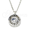 Rhodium Gold Filled Pendant Necklace, Elephant Design, with White Cubic Zirconia, Diamond Cutting Finish, Rhodium Finish, 04.106.0038.1.18 (02 MM Thickness, 18 Inches Length)