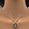 Rhodium Gold Filled Pendant Necklace, Guadalupe Design, with White Cubic Zirconia, Diamond Cutting Finish, Rhodium Finish, 04.106.0039.1.20 (02 MM Thickness, 20 Inches Length)