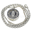 Rhodium Gold Filled Pendant Necklace, Guadalupe Design, with White Cubic Zirconia, Diamond Cutting Finish, Rhodium Finish, 04.106.0039.1.20 (02 MM Thickness, 20 Inches Length)