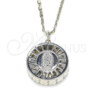 White Gold Filled Necklace — Pendant Necklace Guadalupe Design with White Cubic Zirconia — main product view — SKU 121043 | Oro Laminado Blanco collar — Pendant Necklace Guadalupe diseño with blanco Cubic Zirconia — SKU 121043