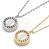 Rhodium Gold Filled Pendant Necklace, Guadalupe Design, with White Cubic Zirconia, Diamond Cutting Finish, Rhodium Finish, 04.106.0039.1.20 (02 MM Thickness, 20 Inches Length)