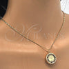 Oro Laminado Pendant Necklace, Gold Filled Style Dolphin Design, with White Cubic Zirconia, Polished, Golden Finish, 04.106.0040.20 (02 MM Thickness, 20 Inches Length)
