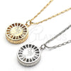 Oro Laminado Pendant Necklace, Gold Filled Style Dolphin Design, with White Cubic Zirconia, Polished, Golden Finish, 04.106.0040.20 (02 MM Thickness, 20 Inches Length)