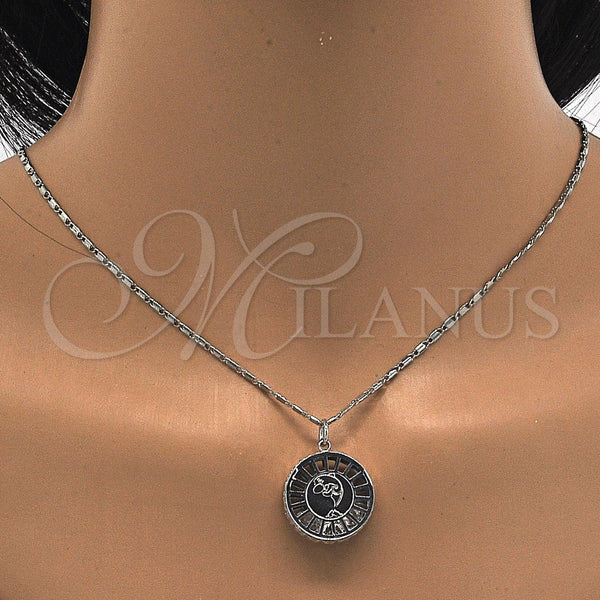 White Gold Filled Necklace — Pendant Necklace Dolphin Design with White Cubic Zirconia — alternate product view — SKU 121045 | Oro Laminado Blanco collar — Pendant Necklace Dolphin diseño with blanco Cubic Zirconia — SKU 121045