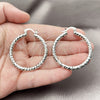 Rhodium Gold Filled Medium Hoop, Diamond Cutting Finish, Rhodium Finish, 5.139.027.1.40