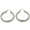 Rhodium Gold Filled Medium Hoop, Diamond Cutting Finish, Rhodium Finish, 5.139.027.1.40