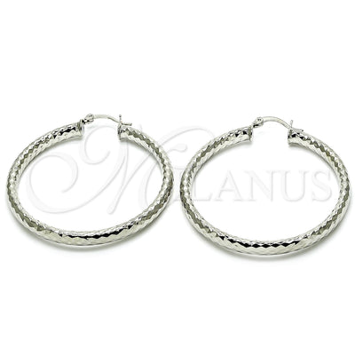 White Gold Filled Hoop Earrings — Large Hoop Diamond Cutting 02. for wholesale, main product view
