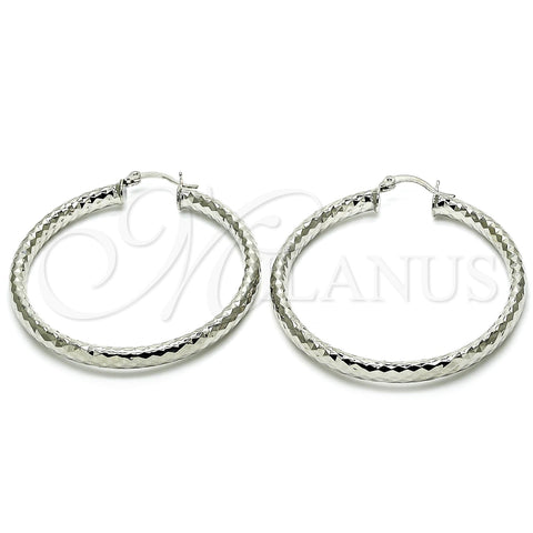 Rhodium Gold Filled Large Hoop, Diamond Cutting Finish, Rhodium Finish, 5.139.026.1.50