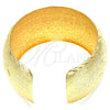 Oro Laminado Individual Bangle, Gold Filled Style Flower and Leaf Design, Diamond Cutting Finish, Golden Finish, 07.168.0012 (35 MM Thickness, One size fits all)