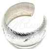 Rhodium Gold Filled Individual Bangle, Flower and Leaf Design, Diamond Cutting Finish, Rhodium Finish, 07.168.0012.1 (30 MM Thickness, One size fits all)