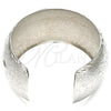 Rhodium Gold Filled Individual Bangle, Flower and Leaf Design, Diamond Cutting Finish, Rhodium Finish, 07.168.0012.1 (30 MM Thickness, One size fits all)