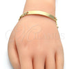 Oro Laminado ID Bracelet, Gold Filled Style Polished, Golden Finish, 03.168.0021.08 (06 MM Thickness, 8 Inches Length)