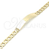Oro Laminado ID Bracelet, Gold Filled Style Polished, Golden Finish, 03.168.0021.08 (06 MM Thickness, 8 Inches Length)