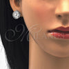 Rhodium Gold Filled Stud Earring, Flower Design, with White Cubic Zirconia, Polished, Rhodium Finish, 02.106.0017.1