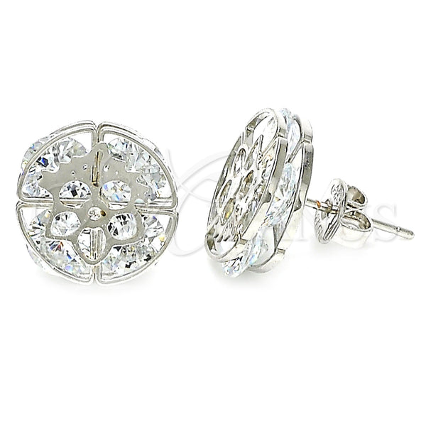 White Gold Filled Ring — Stud Earring Flower Design with White Cubic Zirconia — main product view — SKU 121074 | Oro Laminado Blanco anillo — Stud Earring flor diseño with blanco Cubic Zirconia — SKU 121074