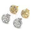 Rhodium Gold Filled Stud Earring, Flower Design, with White Cubic Zirconia, Polished, Rhodium Finish, 02.106.0017.1