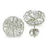 Rhodium Gold Filled Stud Earring, Flower Design, with White Cubic Zirconia, Polished, Rhodium Finish, 02.106.0018.1