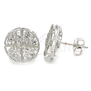 White Gold Filled Ring — Stud Earring Flower Design with White Cubic Zirconia — main product view — SKU 121075 | Oro Laminado Blanco anillo — Stud Earring flor diseño with blanco Cubic Zirconia — SKU 121075