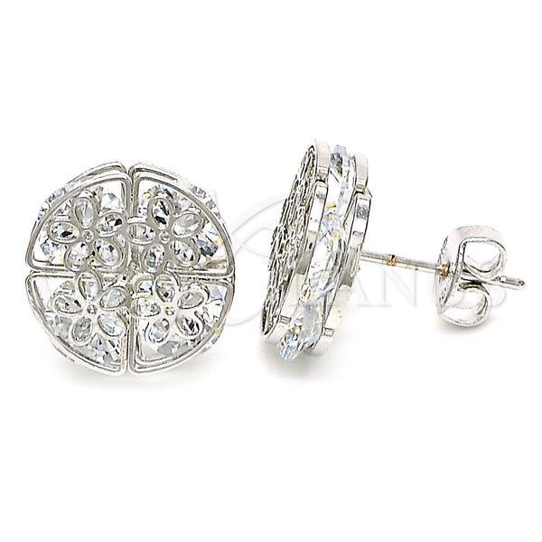 White Gold Filled Ring — Stud Earring Flower Design with White Cubic Zirconia — main product view — SKU 121075 | Oro Laminado Blanco anillo — Stud Earring flor diseño with blanco Cubic Zirconia — SKU 121075