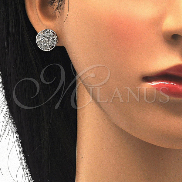 White Gold Filled Ring — Stud Earring with White Cubic Zirconia Polished 02. — alternate product view — SKU 121077 | Oro Laminado Blanco anillo — Stud Earring with blanco Cubic Zirconia pulido 02. — SKU 121077