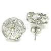 Rhodium Gold Filled Stud Earring, with White Cubic Zirconia, Polished, Rhodium Finish, 02.106.0020.1
