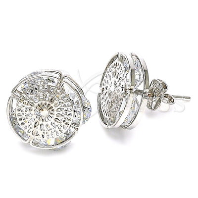 Rhodium Gold Filled Stud Earring, with White Cubic Zirconia, Polished, Rhodium Finish, 02.106.0020.1 for wholesale, main product view