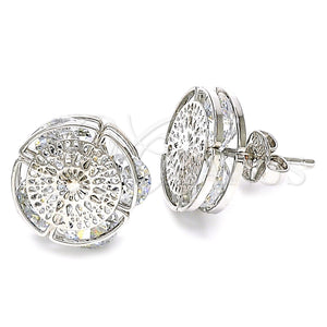 White Gold Filled Ring — Stud Earring with White Cubic Zirconia Polished 02. — main product view — SKU 121077 | Oro Laminado Blanco anillo — Stud Earring with blanco Cubic Zirconia pulido 02. — SKU 121077