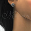 Rhodium Gold Filled Stud Earring, with White Cubic Zirconia, Polished, Rhodium Finish, 02.106.0021.1