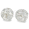 Rhodium Gold Filled Stud Earring, with White Cubic Zirconia, Polished, Rhodium Finish, 02.106.0021.1