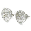 Rhodium Gold Filled Stud Earring, with White Cubic Zirconia, Polished, Rhodium Finish, 02.106.0021.1