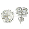 Rhodium Gold Filled Stud Earring, with White Cubic Zirconia, Polished, Rhodium Finish, 02.106.0021.1