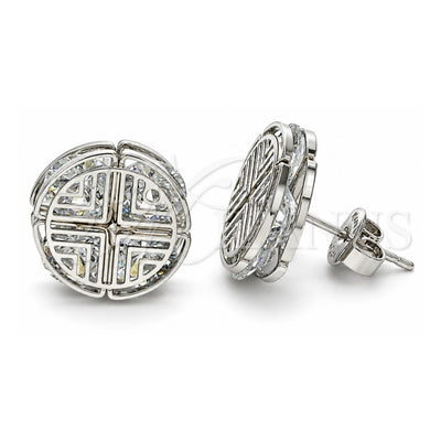 White Gold Filled Stud Earring, with White Cubic Zirconia, Polished, Rhodium Finish, 02.106.0021.1