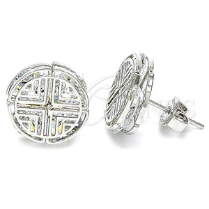 White Gold Filled Ring — Stud Earring with White Cubic Zirconia Polished 02. — main product view — SKU 121078 | Oro Laminado Blanco anillo — Stud Earring with blanco Cubic Zirconia pulido 02. — SKU 121078