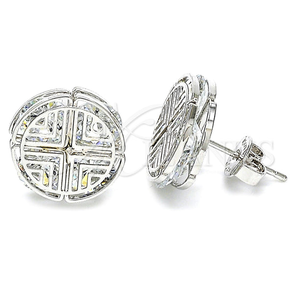 White Gold Filled Ring — Stud Earring with White Cubic Zirconia Polished 02. — main product view — SKU 121078 | Oro Laminado Blanco anillo — Stud Earring with blanco Cubic Zirconia pulido 02. — SKU 121078