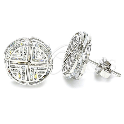 Rhodium Gold Filled Stud Earring, with White Cubic Zirconia, Polished, Rhodium Finish, 02.106.0021.1 for wholesale, main product view