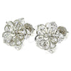 Rhodium Gold Filled Stud Earring, Flower Design, with White Cubic Zirconia, Polished, Rhodium Finish, 02.106.0022.1