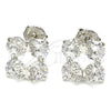 Rhodium Gold Filled Stud Earring, Butterfly Design, with White Cubic Zirconia, Polished, Rhodium Finish, 02.106.0027.1