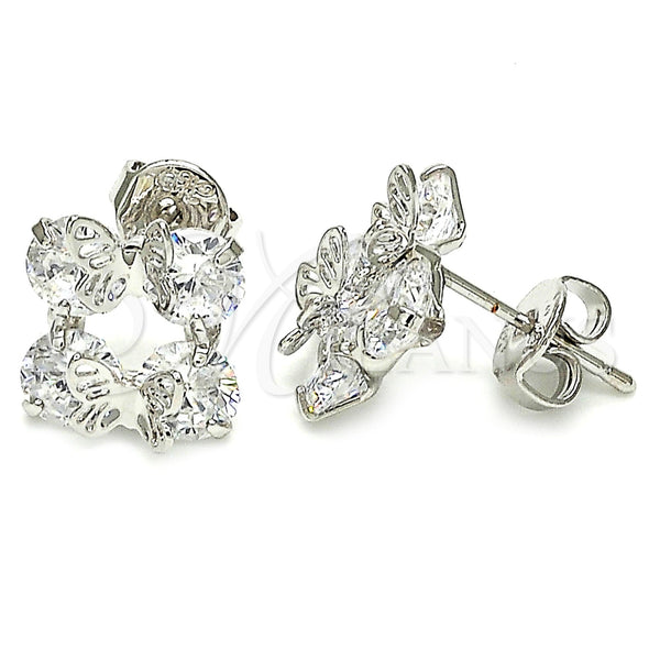 White Gold Filled Ring — Stud Earring Butterfly Design with White Cubic Zirconia — main product view — SKU 121084 | Oro Laminado Blanco anillo — Stud Earring Butterfly diseño with blanco Cubic Zirconia — SKU 121084