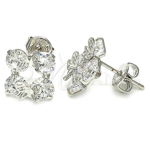 White Gold Filled Ring — Stud Earring Butterfly Design with White Cubic Zirconia — main product view — SKU 121084 | Oro Laminado Blanco anillo — Stud Earring Butterfly diseño with blanco Cubic Zirconia — SKU 121084