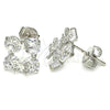 Rhodium Gold Filled Stud Earring, Butterfly Design, with White Cubic Zirconia, Polished, Rhodium Finish, 02.106.0027.1