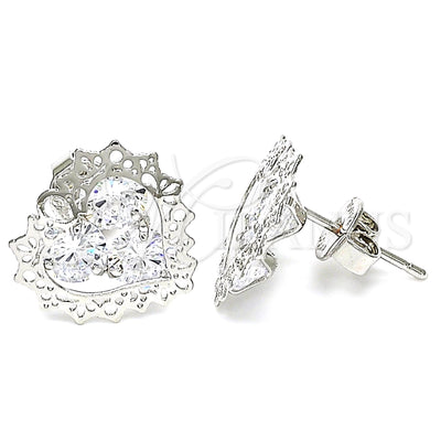 White Gold Filled Rhodium Gold-Filled Heart Earrings 02.106.0028.1 for wholesale, main product view