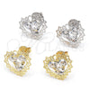 Rhodium Gold Filled Stud Earring, Heart Design, with White Cubic Zirconia, Polished, Rhodium Finish, 02.106.0028.1