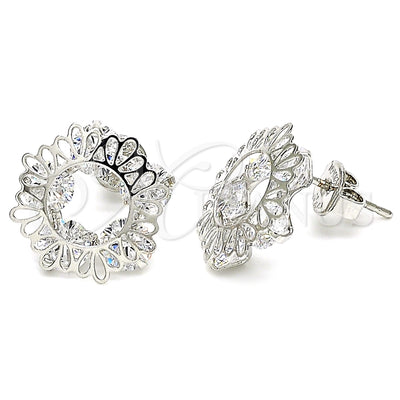 Rhodium Gold Filled Stud Earring, with White Cubic Zirconia, Polished, Rhodium Finish, 02.106.0031.1 for wholesale, main product view