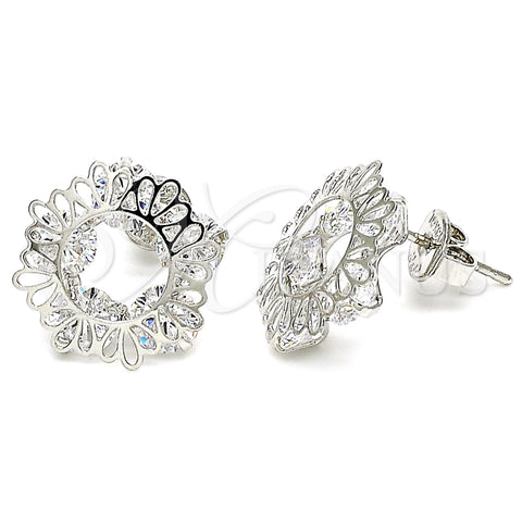 Rhodium Gold Filled Stud Earring, with White Cubic Zirconia, Polished, Rhodium Finish, 02.106.0031.1